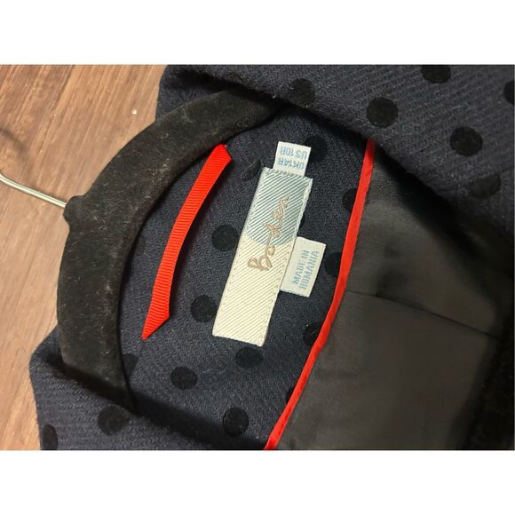 BODEN Mirabelle Blazer Navy Blue Polka Dot Black Jacket, Sz 10R, MSRP $198 - Picture 4 of 9